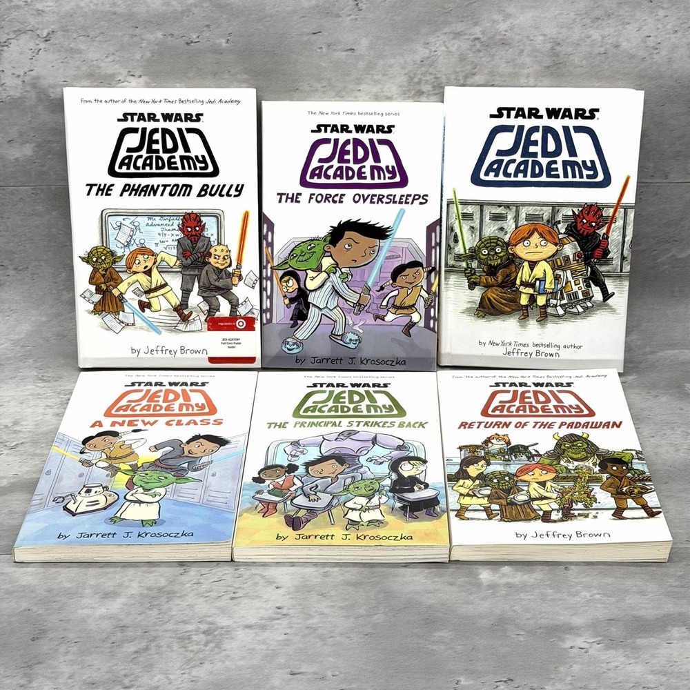 Lot-6 JEDI ACADEMY Books Hardcover&Paperback By Jeffrey brown/Jarrett Krosoczka